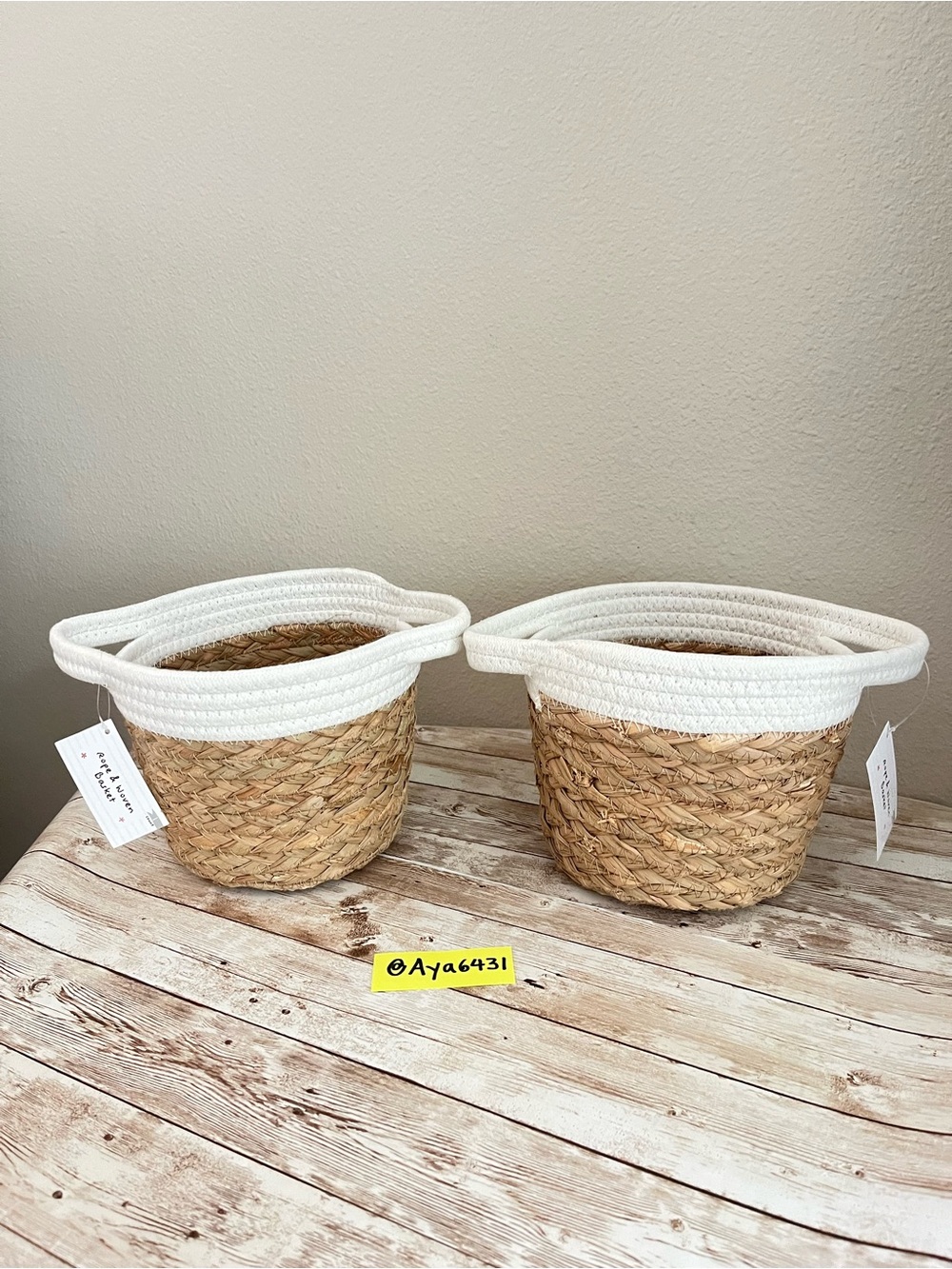 Target Bullseye Rope and Woven Basket Tall Set of 2🌸